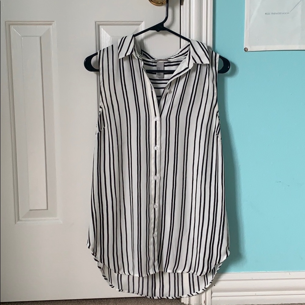 H&M Striped Button Down Blouse